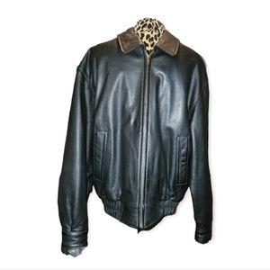 Canyon Outback Leather Goods Black Leather Men's Jacket Size M